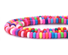 Load image into Gallery viewer, 3x7mm Colorful Polymer Clay Rondelle Smooth Beads, Sku#U1470