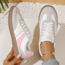 Load image into Gallery viewer, Women's Pink Lace-Up Sneakers - Casual Athletic Comfortable Footwear