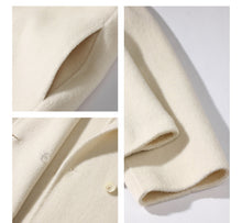 Load image into Gallery viewer, Double Breasted White Wool Coat For Women Autumn And Winter Double-sided Medium To Long Style