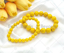 Load image into Gallery viewer, Natural Yellow Howlite Stretchy Bracelet,SKU#EF42