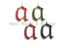 Load image into Gallery viewer, Enamel pave alphabet letter, Alphabet Charms, Initial Alphabet Letters, Custom Naming Pendants, Initial Letter a Pendant,17x23mm, sku# B121