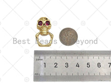 Load image into Gallery viewer, CZ Micro Pave Colorful Eye Skull Shape Pendant/Charm,Cubic Zirconia Charm, Necklace Bracelet Charm Pendant,29x13mm, Sku#LK261