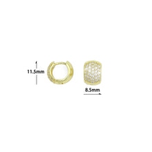 Load image into Gallery viewer, Clear CZ Silver Gold Thick Huggie Hoop Earrings, Sku#A479
