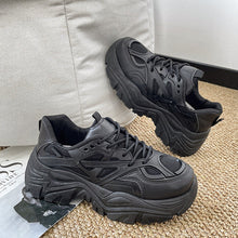 Load image into Gallery viewer, Women's Thick-Soled Breathable Platform Dad Sneakers | Chunky Heel Lace-Up Casual Shoes