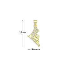 Load image into Gallery viewer, Clear CZ Gold Pistol Gun Charm Pendant, Sku#LK1205