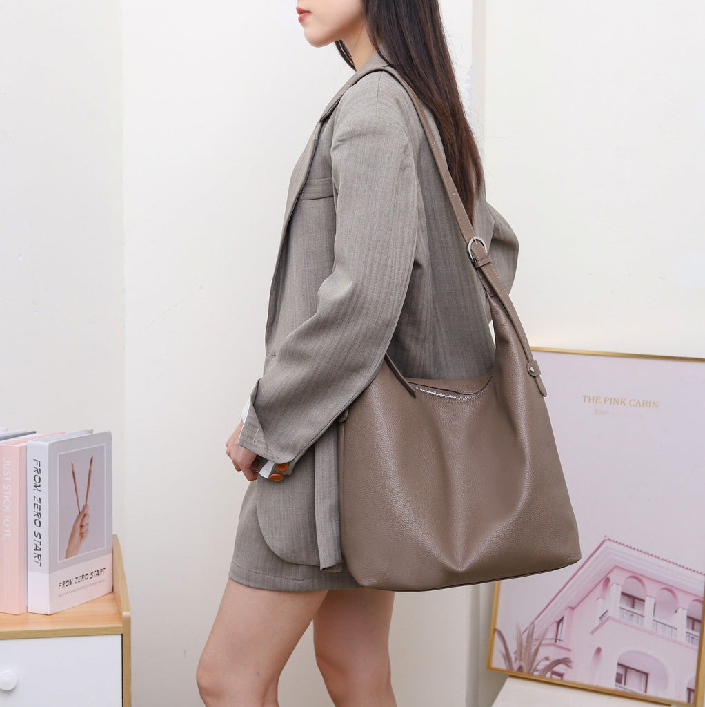 Women's Genuine Leather Bucket Crossbody Bag | Urban Minimalist Style