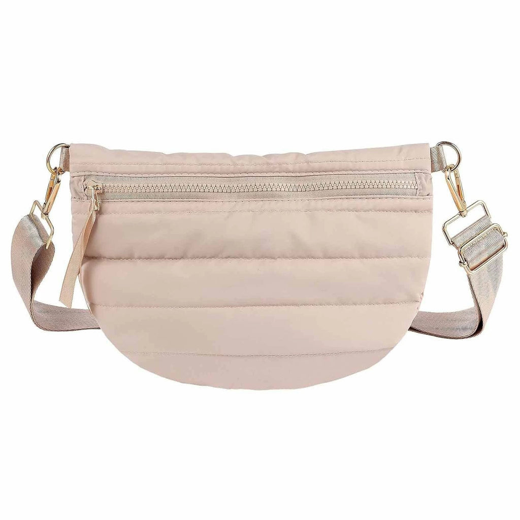Women's Quilted Crossbody Bag - Casual Dumpling Shoulder Bag with Adjustable Strap