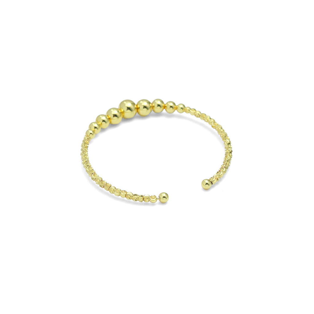 Gold Graduated Ball Beads Cuff Bracelet, Sku#A283