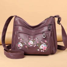 Load image into Gallery viewer, Embroidered Soft PU Leather Shoulder Bag