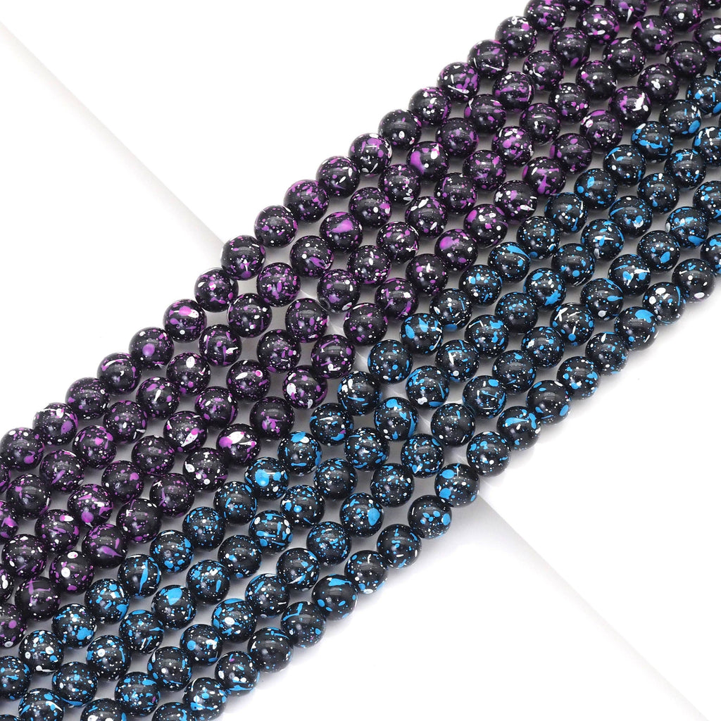 Natural Purple/Blue Hematite Round Smooth Beads, Sku#S158