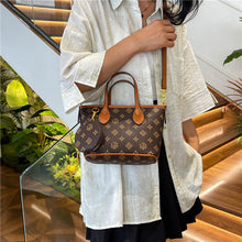 Load image into Gallery viewer, Retro Print Bucket Tote Bag – PU Leather Shoulder Bag for Women