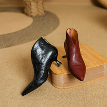 Load image into Gallery viewer, Women's Elegant Pointed-Toe Ankle Boots | Genuine Cowhide Leather | Velvet Lining Option