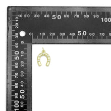 Load image into Gallery viewer, Clear CZ Gold U Shape horseshoe Charm Pendant,Sku#LD717