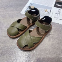 Load image into Gallery viewer, Women's Breathable Roman Sandals – Closed Heel, Velcro Strap, Round Toe