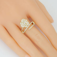 Load image into Gallery viewer, Clear CZ Rose Flower Wrap Adjustable Ring, Sku#A390