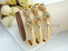 Load image into Gallery viewer, CZ Panther Head Cuff Bracelet, Sku#X155