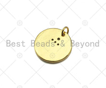 Load image into Gallery viewer, Gold Filled CZ Micro Pave Boat Anchor On Round Coin Shape Pendant, 18K Gold Filled Medallion  Charm, Necklace Bracelet Charm,16mm,Sku#LK340