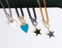 Load image into Gallery viewer, Heart Star Cuban Chain Necklace, sku#CL07