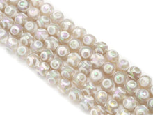 Load image into Gallery viewer, AB Mystic Whtie Tibetan Agate Evil Eye Round Beads, 8mm/10mm