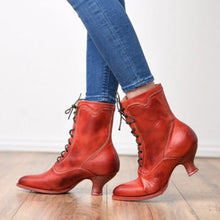 Load image into Gallery viewer, Women's Sculptural Heel Lace-Up Ankle Boots – Pointed Toe | Sarah Express
