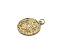 Load image into Gallery viewer, Angel Medallion Gold Coin Charm, Sku#LK756