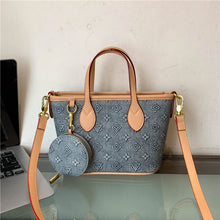 Load image into Gallery viewer, Retro Print Bucket Tote Bag – PU Leather Shoulder Bag for Women
