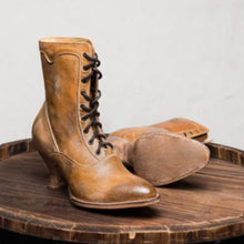 Load image into Gallery viewer, Women's Sculptural Heel Lace-Up Ankle Boots – Pointed Toe | Sarah Express