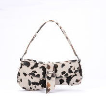 Load image into Gallery viewer, Leopard Print Underarm Bag - Distressed Canvas Shoulder Bag for Women