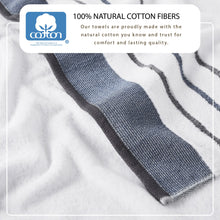 Load image into Gallery viewer, Decorative Cotton Stripe Bath Towel Set - Noelle Collection