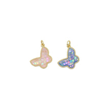 Load image into Gallery viewer, Pink Blue Pearl Butterfly Charm, Sku#LX459