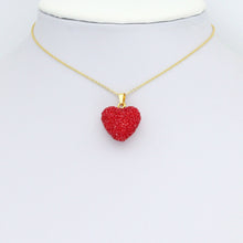 Load image into Gallery viewer, White Red Puffy Heart Charm Pendant,Sku#LD720