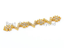Load image into Gallery viewer, CZ Micro Pave flower Connector for bracelet/necklace, Spacer Connector/Link, 10x66mm, sku#M193