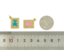 Load image into Gallery viewer, CZ Enamel Teddy Bear Charm, Sku#JL83