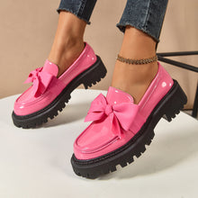 Load image into Gallery viewer, Women's Vintage Bow-Tie Loafer Shoes | Chunky Heel Slip-On