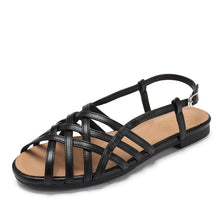 Load image into Gallery viewer, Women's Woven Openwork Sandals - Breathable Roman Style Buckle Sandals