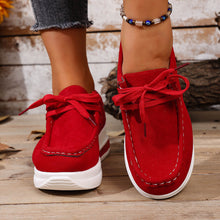 Load image into Gallery viewer, Women's Platform Loafers - Lace-Up Wedge Heel Casual Shoes