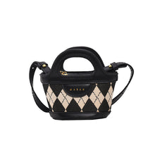 Load image into Gallery viewer, Patchwork Plaid Mini Tote Crossbody Bag - Korean Fashion PU Leather Handbag