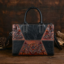 Load image into Gallery viewer, Embossed Patchwork Women's Bag – Large Capacity PU Leather Floral Handbag