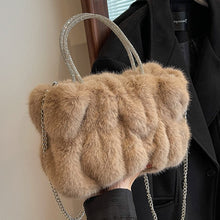 Load image into Gallery viewer, Women's Cloud-Shaped Plush Mini Handbag – Faux Fur Novelty Bag