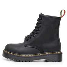 Load image into Gallery viewer, Women's British-Style Full-Grain Leather Biker Boots – Square Heel, Round Toe, Lace-Up