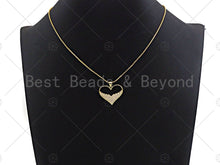 Load image into Gallery viewer, 18K Gold Large Heart Shape Pendant,Heart Charm, Heart Pave Pendant, Gold plated, 21mm, Sku#LK55