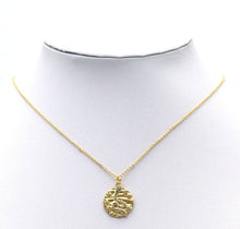 Load image into Gallery viewer, Gold CZ Snake Star Hammered Coin Charm, Sku#LX88