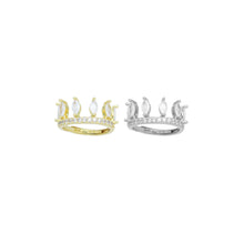 Load image into Gallery viewer, Eye Shape CZ Crown Adjustable Ring, Sku#A363