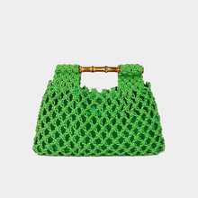 Load image into Gallery viewer, Hollow-out Bamboo-Section Handle Handwoven Small Square Bag