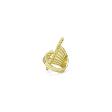 Load image into Gallery viewer, Gold Silver CZ Gold Long Bar Wrap Ring, Sku#A140