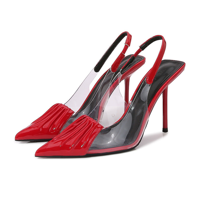 Women's Pointed Toe Stiletto Heels | Transparent Patent Leather High Heels