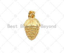Load image into Gallery viewer, 18k Gold Color Pinecone Shape Pendant, Dainty Gold Acorn Pendant, Christmas Charm Pendant,14x8mm, Sku#LK207
