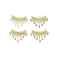 Load image into Gallery viewer, Colorful CZ Gold Celebration Dream Star Tube Pendant, Sku#LX337