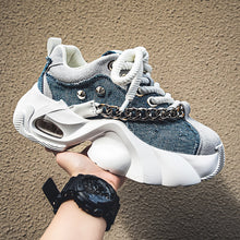 Load image into Gallery viewer, Men's Elevated Denim Sneakers - Thick Sole Casual Shoes with Height Boost