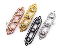 Load image into Gallery viewer, CZ Micro Pave Oval Bar with Movable CZ Beads Connector, sku#E350C